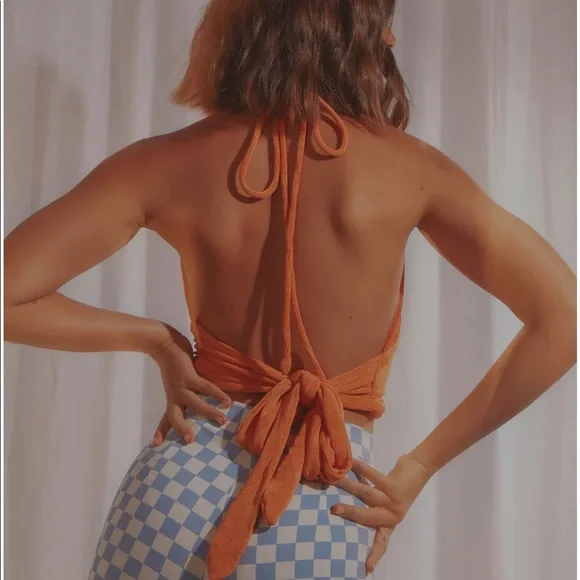 ❌ SOLD ❌ Peppermayo “The Tour” Orange Halter Top - Picture 2 of 3